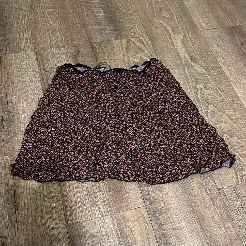 Brandy Melville Red Ruched Mini Skirt Casual